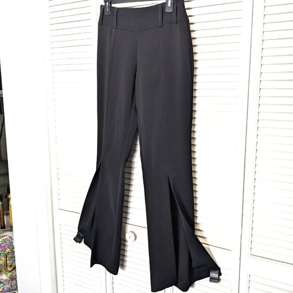 Cache Vintage Split Leg Pants Black Sz 2 Flare Leg 90s Y2K - Picture 3 of 16